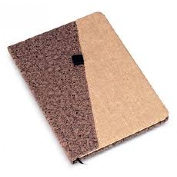  BROWN PU WITH LINEN A5 NOTEBOOK 